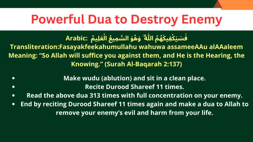 Powerful Dua to Destroy Enemy
