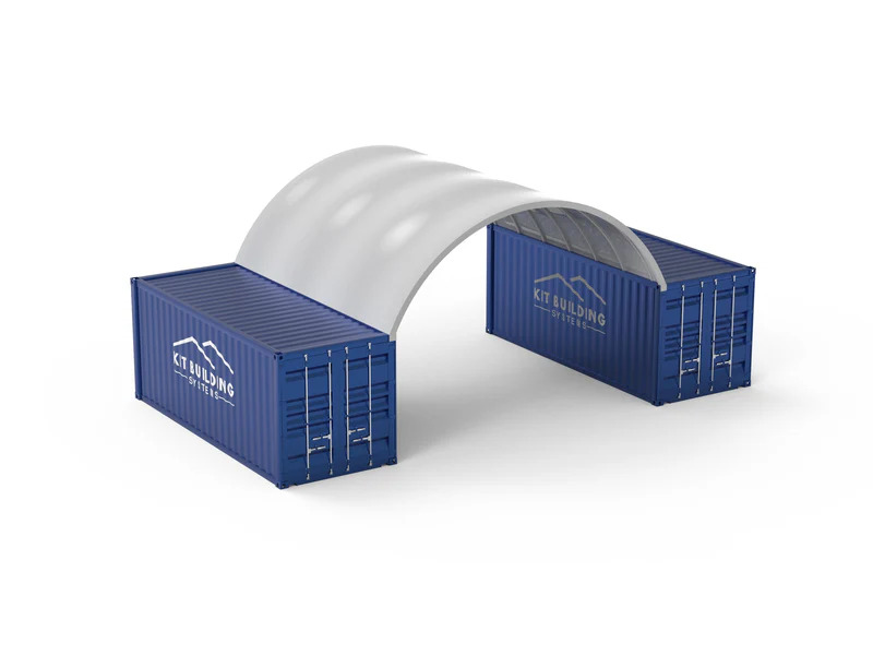 Tettoia per container compatta e resistente