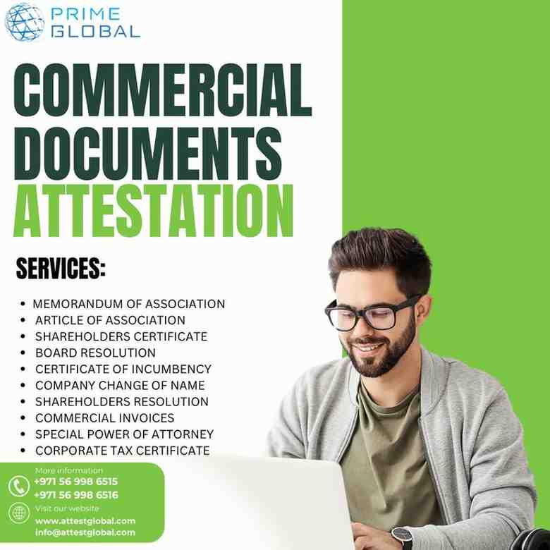Quick Commercial Document Attestation Services in UAE