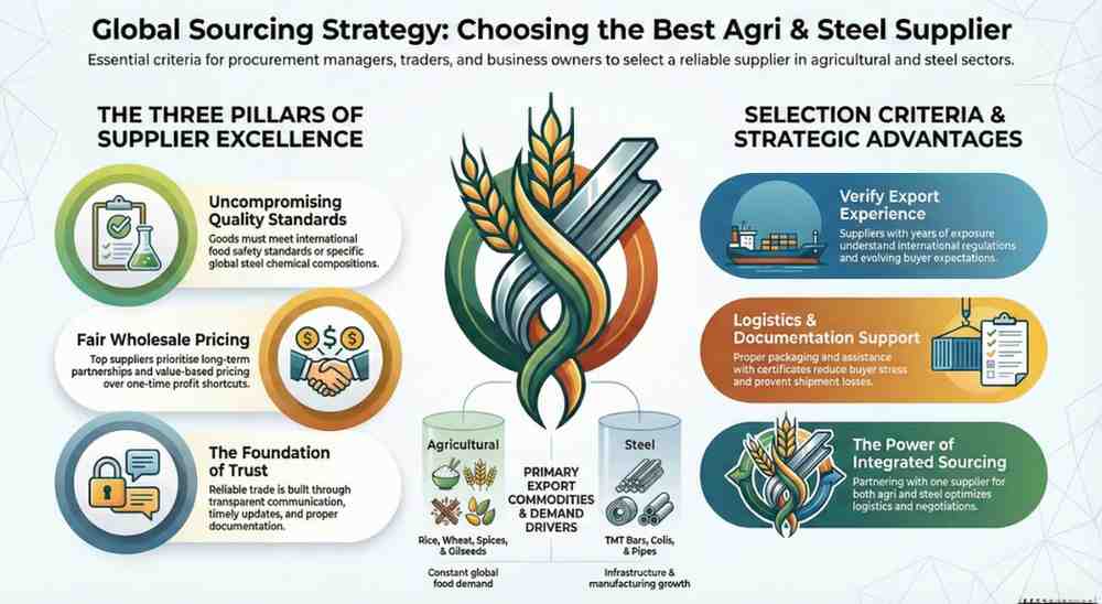 Best Agri and Steel Product Supplier for Export Trade
