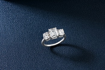 Three Stone Engagement Ring Settings in Mixed Metals