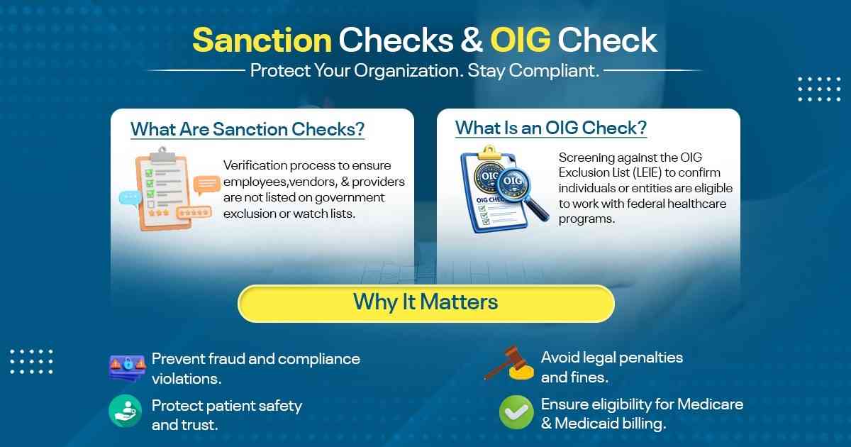 Understanding Sanction ,OIG Checks and CMS open payment