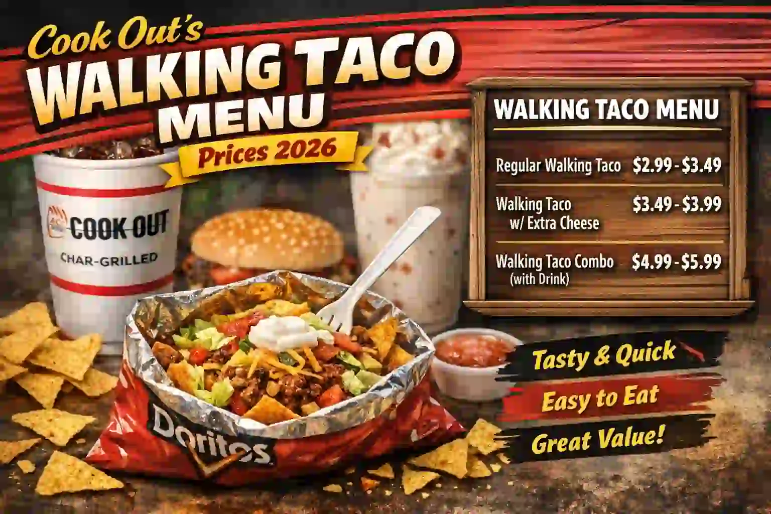Cookout Walking Taco with Prices 2026