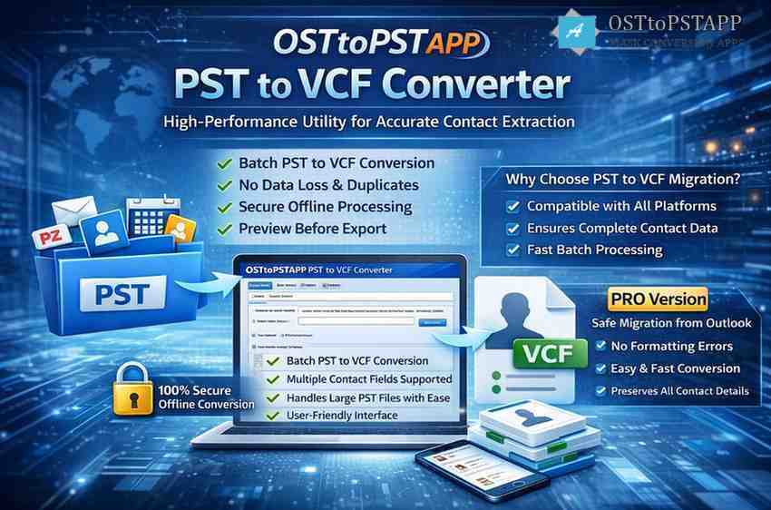 High-Performance PST to VCF Conversion Utility