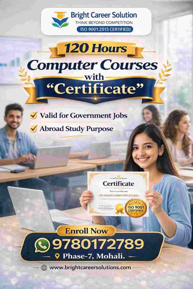 120-Hour Practical Computer Course in Mohali | BCS
