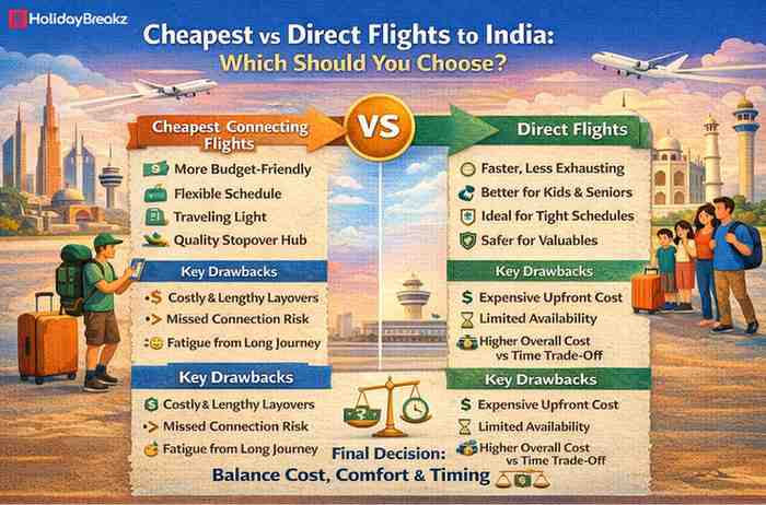Cheapest vs Direct Flights to India