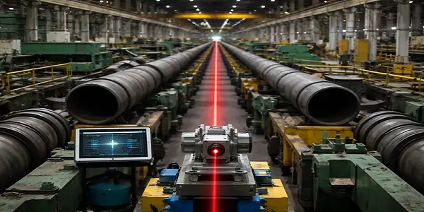 laser alignment of a 40 meter pipe in Lucknow