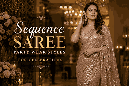 Sequence Saree Party Wear Styles for Celebrations