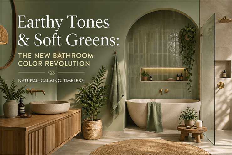 Earthy Tones & Soft Greens: Bathroom Color Revolution