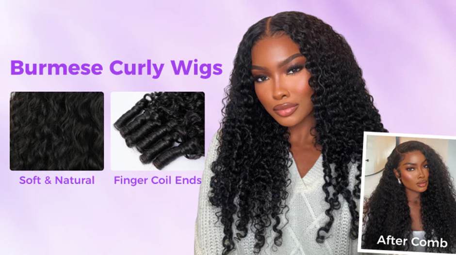 Effortless, Natural-Looking Burmese Curly Half Wigs