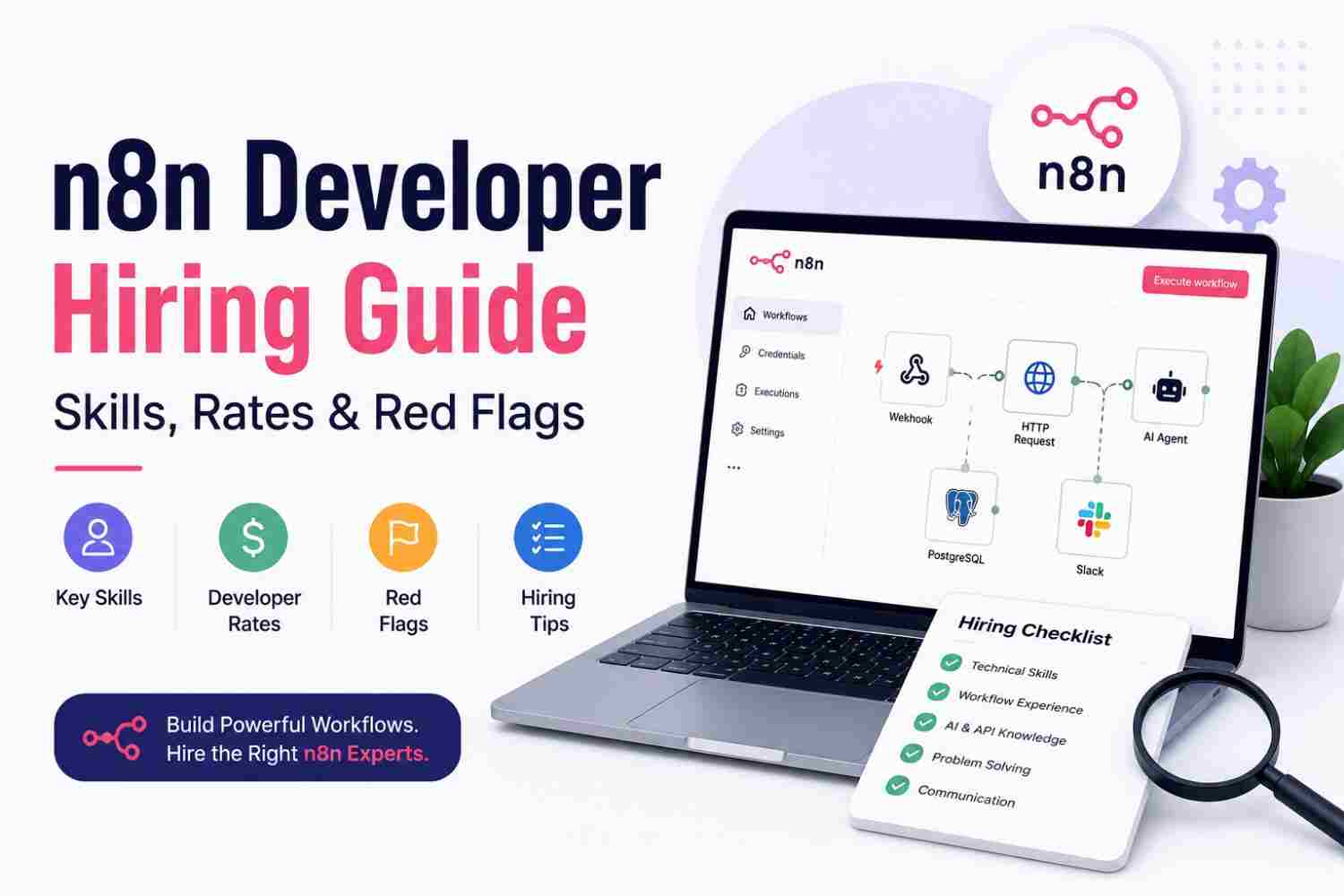 n8n Developer Hiring Guide: Skills, Rates & Red Flags