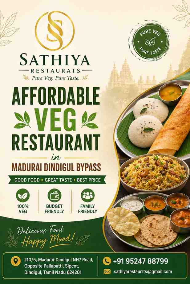 Affordable Veg Restaurant in Madurai Dindigul Bypass