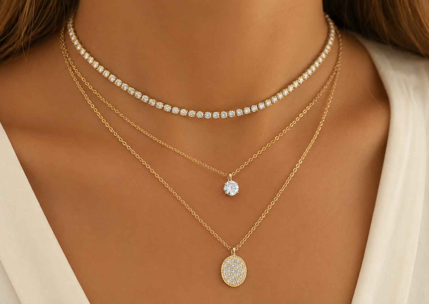 Style Lab Grown Diamond Chain Necklaces for Layering