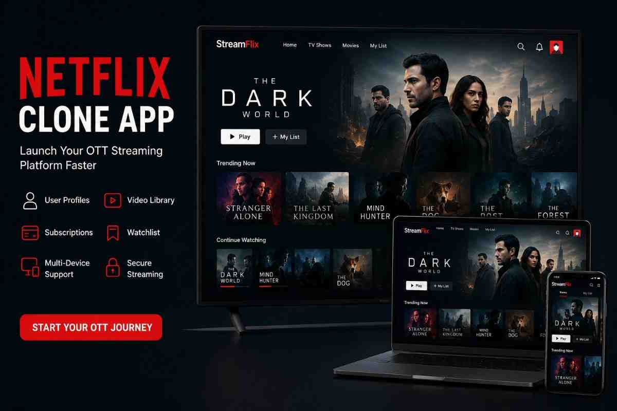 Netflix Clone App for OTT Streaming Startups
