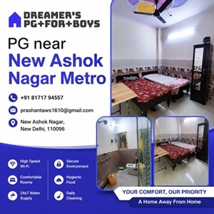 PG near New Ashok Nagar Metro