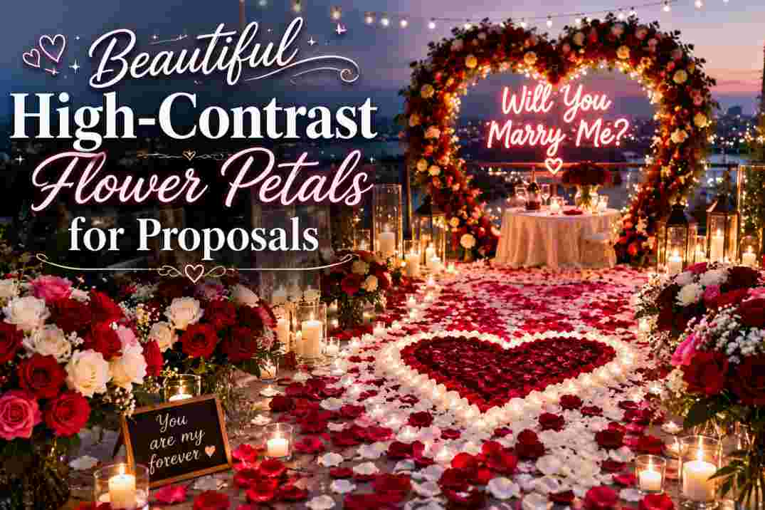 Beautiful High-Contrast Flower Petals for Proposals