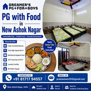 PG with food in New Ashok Nagar