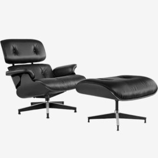 eames all black lounge chair ottoman ebony ash wood black leather 3