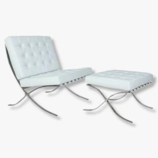 mies barcelona chair footrest elegant white leather luxury