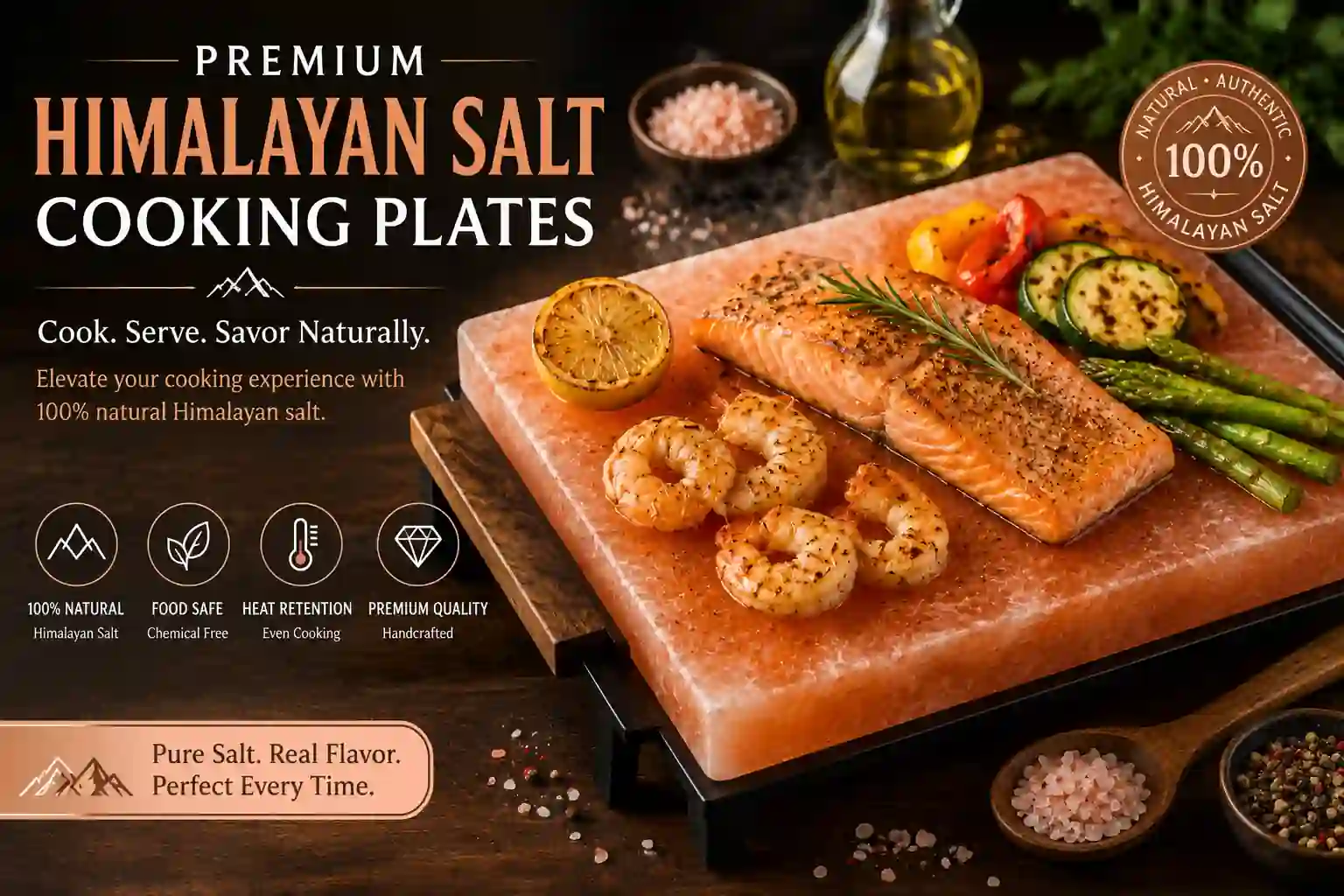 Premium Himalayan Salt Cooking Plates | Pink Salt Slabs