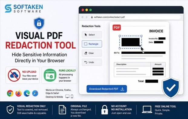 Softaken Launches PDF Visual Redaction Tool