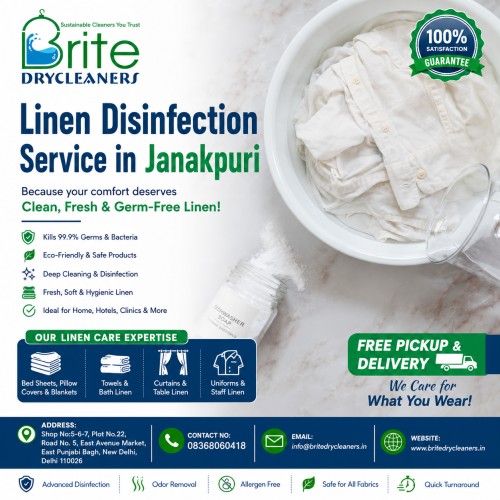 Linen Disinfection Service in Janakpuri Book Today | Brite Drycleaners