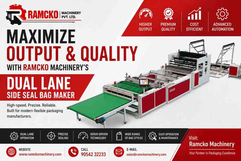Ramcko Machinery’s Dual Lane Side Seal Bag Maker